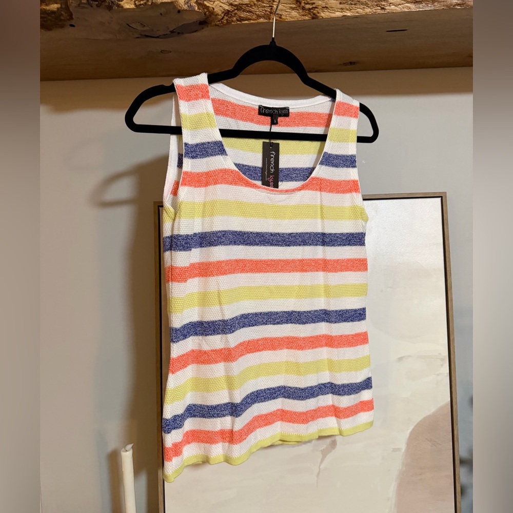 NWT French Kyss Vibrant Striped Tank Top